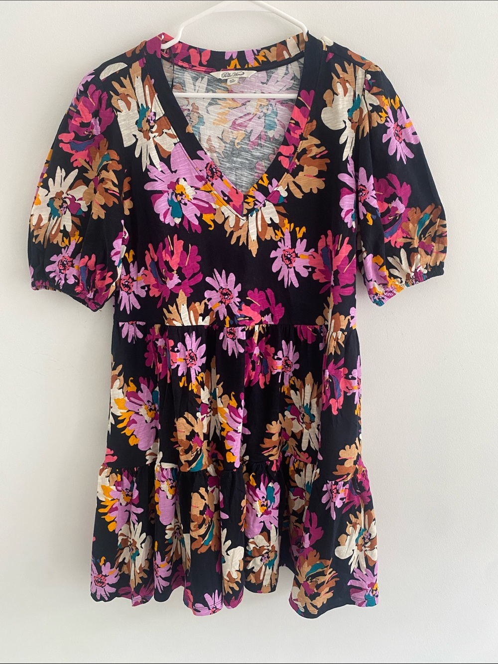 Pioneer Woman V Neck Jersey Tiered Dark Romantic Cottagecore Dress Medium